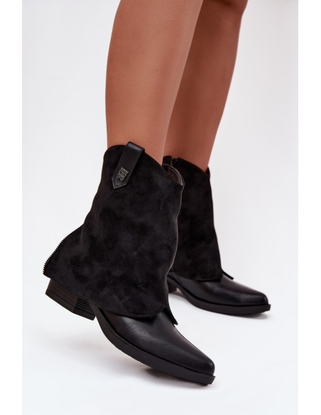 Insulated cowboy boots with heel black Sylvette