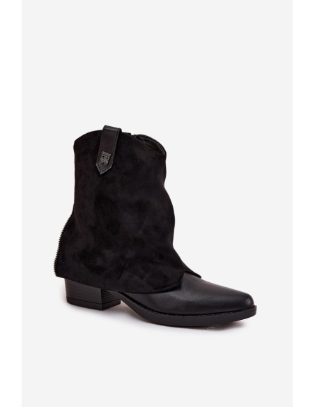 Insulated cowboy boots with heel black Sylvette