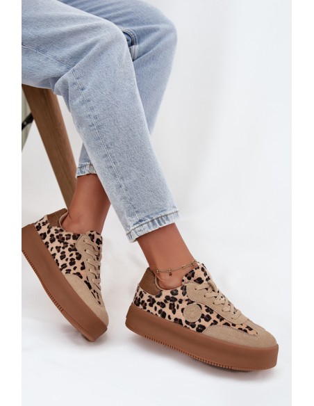 Women's Sneakers on Platform Panther Big Star SS274763 Beige