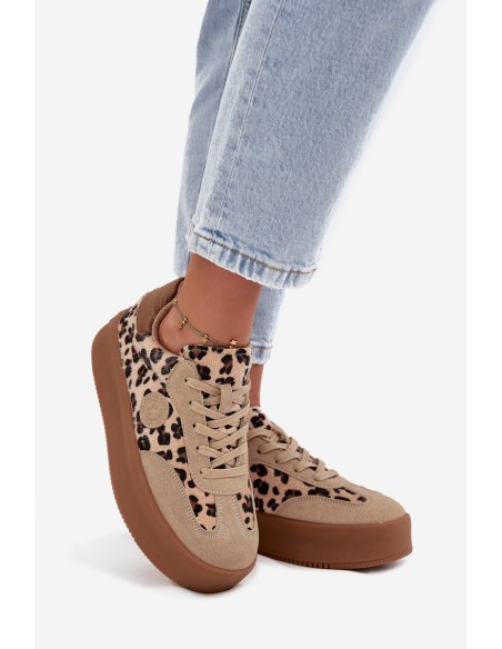 Women's Sneakers on Platform Panther Big Star SS274763 Beige