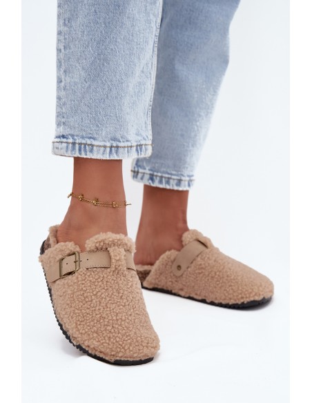 Women's slippers with sheep fur lining Beige Lorivine