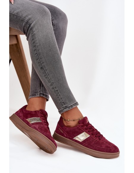 Suede Women's Sneakers Vinceza 14029 Burgundy