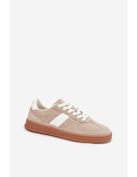 Zomšiniai moteriški sportbačiai Vinceza 14029 smėlio spalvos