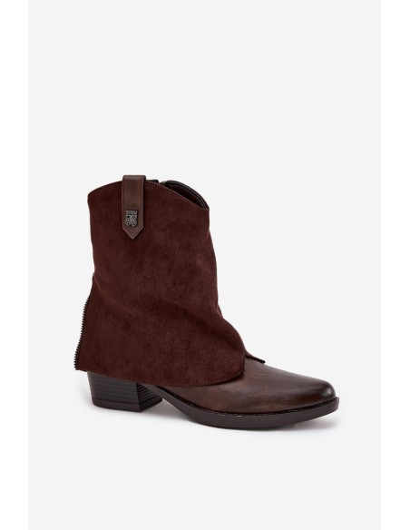 Insulated Cowboy Boots High Heels Chocolate Sylvette