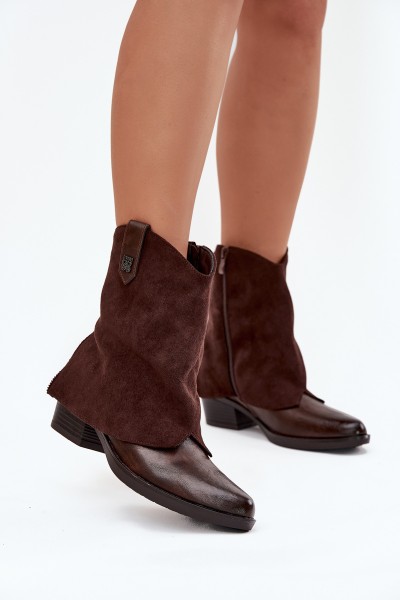 Insulated Cowboy Boots High Heels Chocolate Sylvette 2