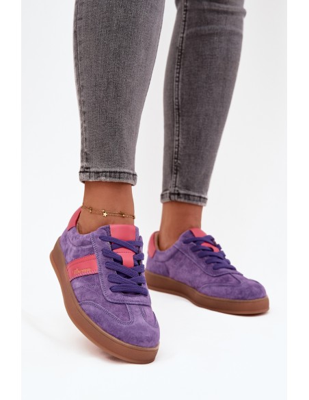 Zomšiniai moteriški sportbačiai Vinceza 79576 violetiniai