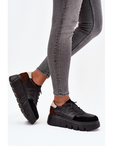 Women's Sports Sneakers On Platform Vinceza 58565 Black