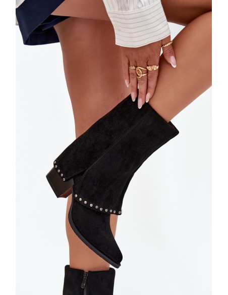 Women's Insulated Boots with Turned Cuff Vinceza 16516 Black