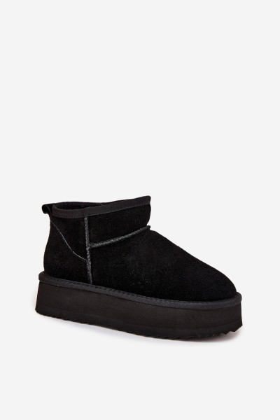 Suede Women's Snow Boots on Platform Vinceza 97962 Black 2