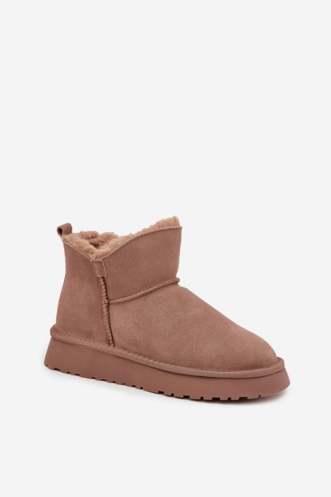 Suede Snow Boots for Women on Platform Vinceza 97962 Beige