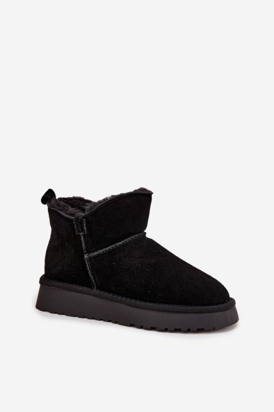 Snow boots made of natural suede lined with fur Vinceza 97961 Black 2