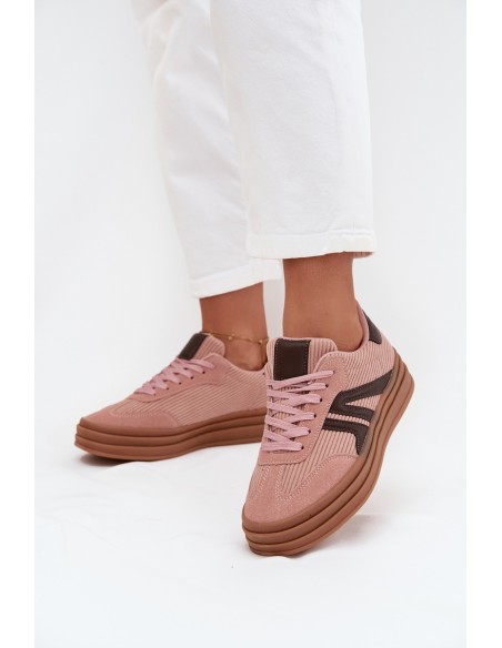 Moteriški velvetiniai sportbačiai su platforma, rožinės spalvos, Skye spalvos