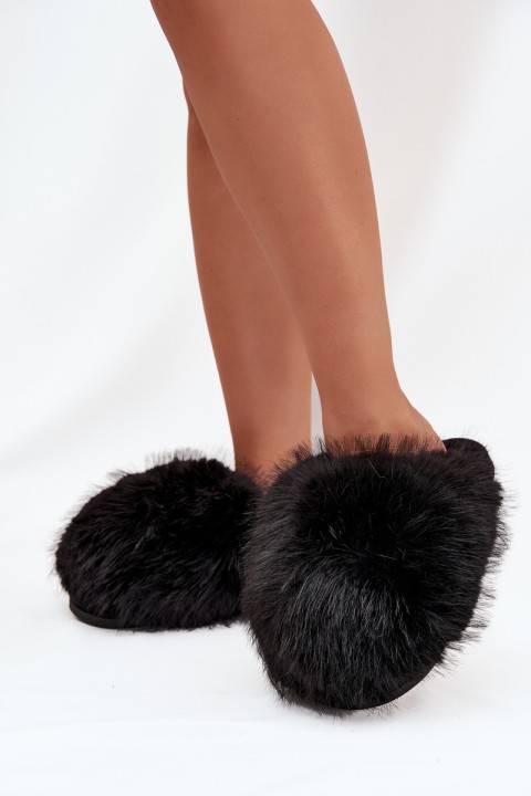 Furry Women's Slippers Black Iseline