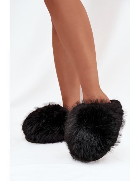 Furry Women's Slippers Black Iseline