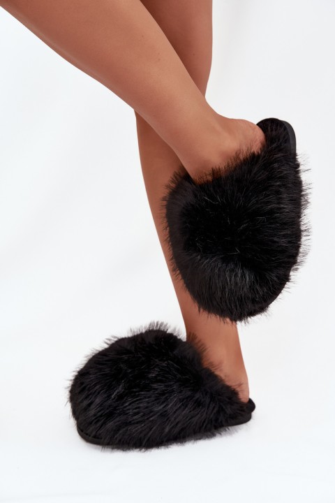 Furry Women's Slippers Black Iseline