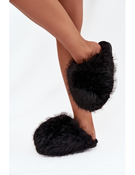 Furry Women's Slippers Black Iseline