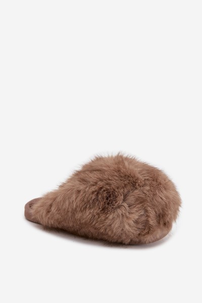 Fur Ladies Slippers Brown Iseline 2