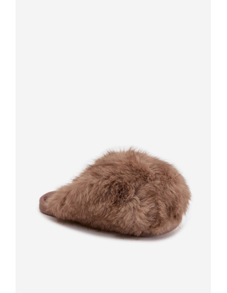 Fur Ladies Slippers Brown Iseline
