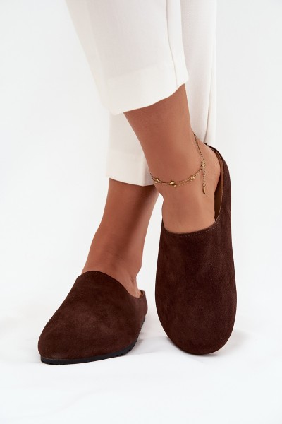 Women's slippers on platform chocolate Sylviane 2