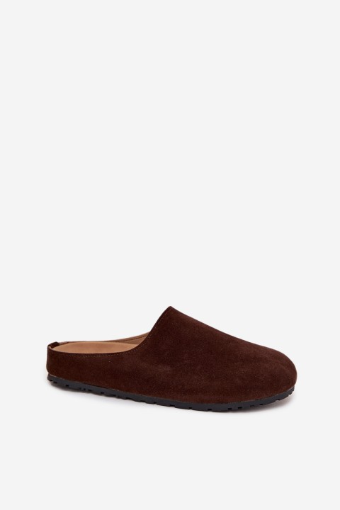 Women's slippers on platform chocolate Sylviane