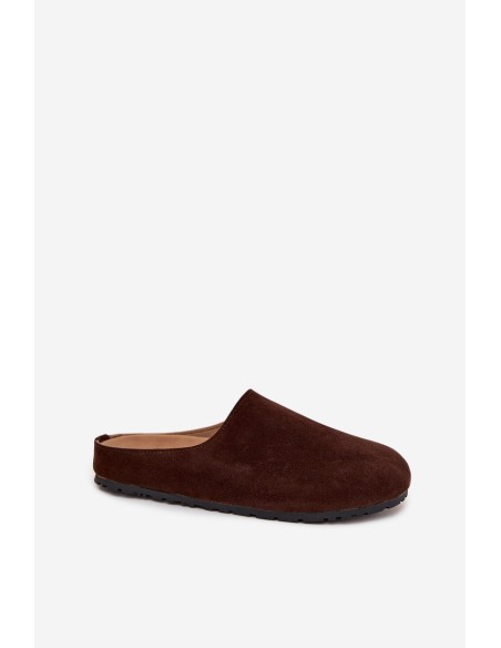 Women's slippers on platform chocolate Sylviane