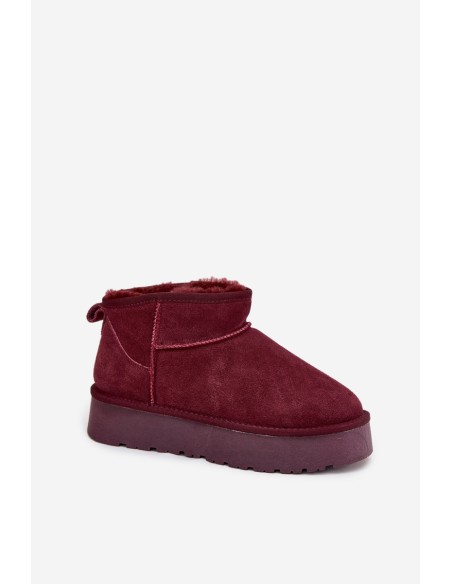 Stilingi zomšiniai žemakulniai sniego batai Burgundijos spalvos „Nucca“