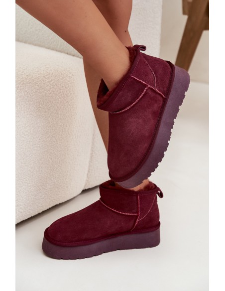 Stilingi zomšiniai žemakulniai sniego batai Burgundijos spalvos „Nucca“