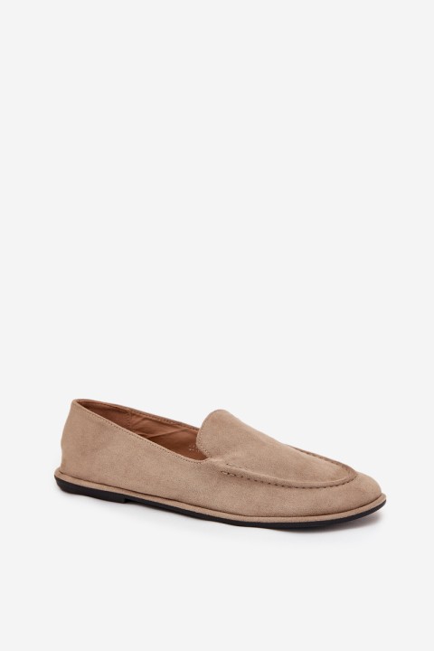Women's Loafers Made of Eco Suede Flat Beige Miryelle
