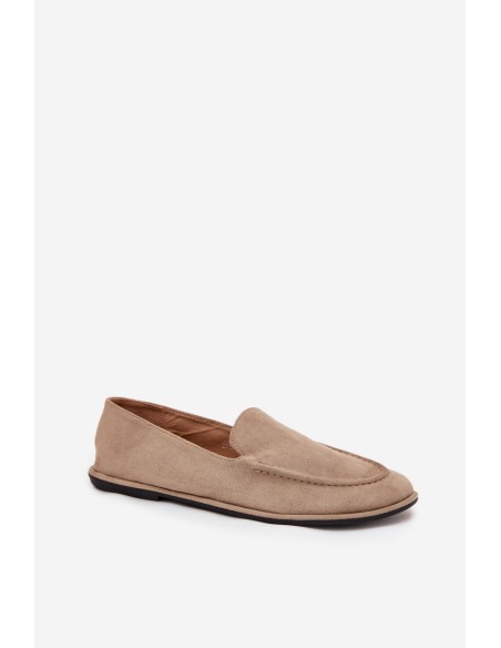 Women's Loafers Made of Eco Suede Flat Beige Miryelle