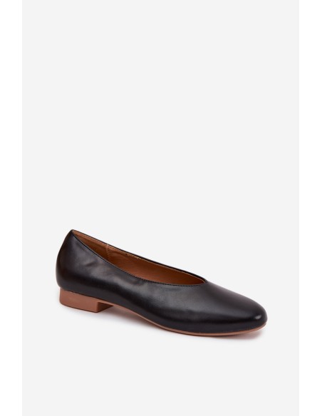 Women's Ballet Flats Made of Eco Leather with Flat Heel Black Olyssia