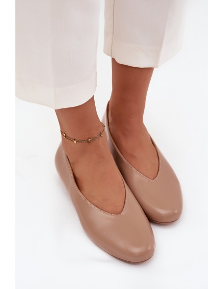 Women's Ballet Flats Made of Eco Leather On Flat Sole Beige Olyssia