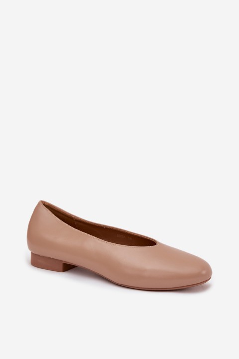 Women's Ballet Flats Made of Eco Leather On Flat Sole Beige Olyssia
