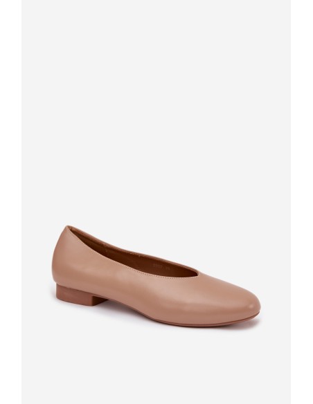 Women's Ballet Flats Made of Eco Leather On Flat Sole Beige Olyssia