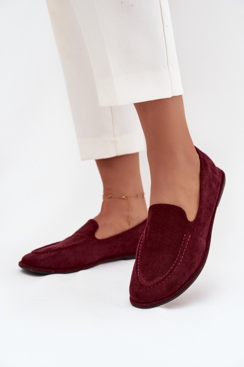 Women's Loafers Made of Eco Suede Flat Bordeaux Miryelle
