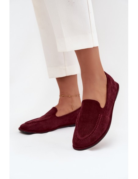 Women's Loafers Made of Eco Suede Flat Bordeaux Miryelle
