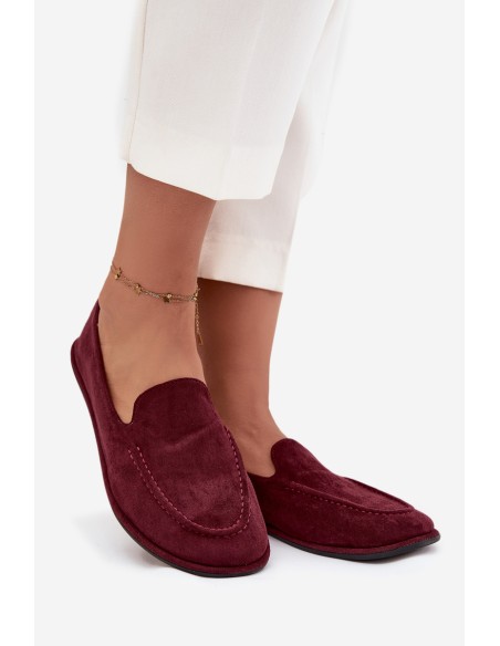 Women's Loafers Made of Eco Suede Flat Bordeaux Miryelle