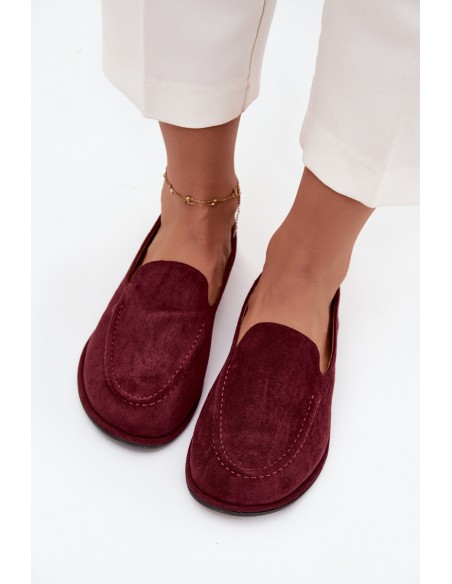 Women's Loafers Made of Eco Suede Flat Bordeaux Miryelle