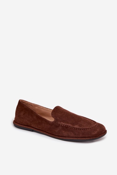 Women's Loafers From Eco Suede Flat Brown Miryelle 2