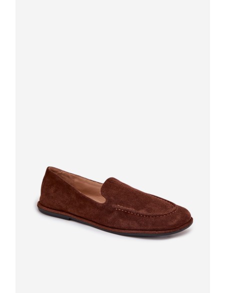 Women's Loafers From Eco Suede Flat Brown Miryelle