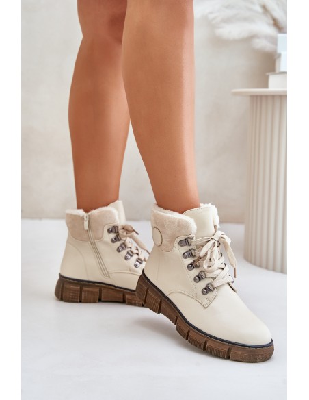 Moteriški pašiltinti aulinukai iki kulkšnių su raišteliais smėlio spalvos Mevanisa