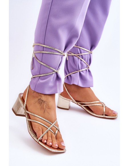 Surištos basutės su auksiniais aukštakulniais „Secret Love“