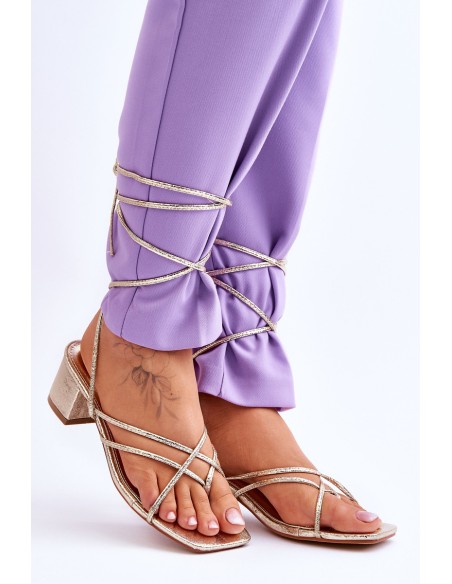 Surištos basutės su auksiniais aukštakulniais „Secret Love“