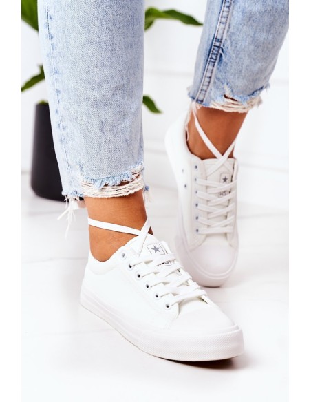 Women's Leather Sneakers White Mega