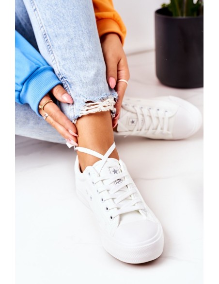 Women's Leather Sneakers White Mega