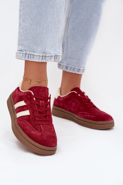 Women's Suede Sneakers on Platform Bordeaux Sylviona