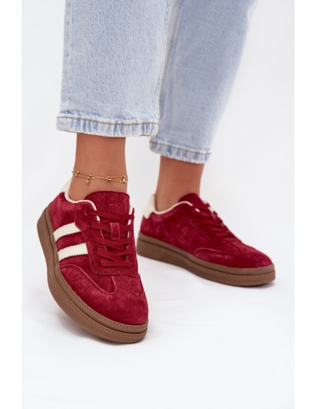 Women's Suede Sneakers on Platform Bordeaux Sylviona
