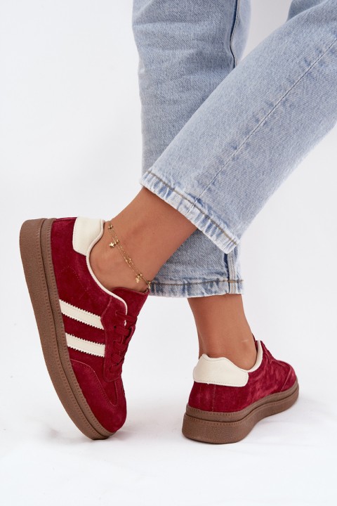 Women's Suede Sneakers on Platform Bordeaux Sylviona