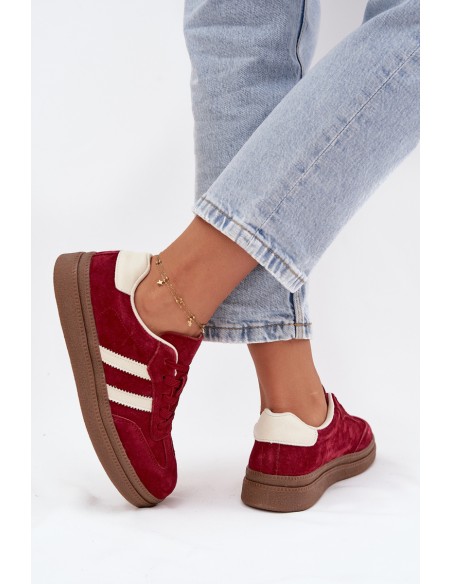 Women's Suede Sneakers on Platform Bordeaux Sylviona