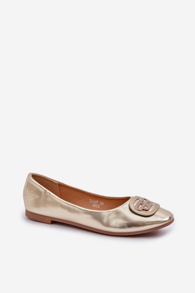 Ballet Flats On Flat Sole With Decoration Gold Ainoria 2