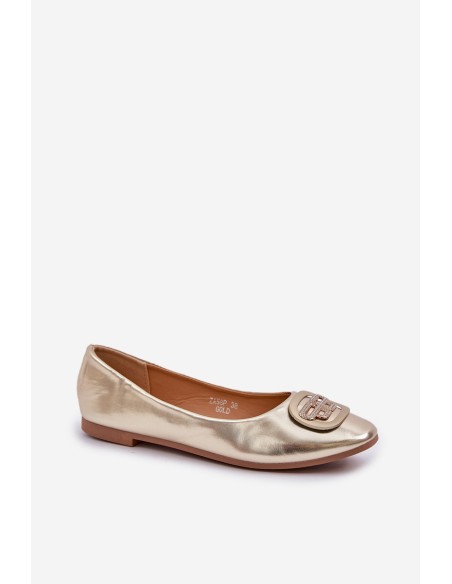 Ballet Flats On Flat Sole With Decoration Gold Ainoria